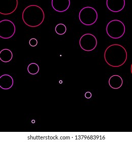 Dark Pink vector texture with circles. Illustration with set of shining colorful abstract spheres. New template for your brand book.