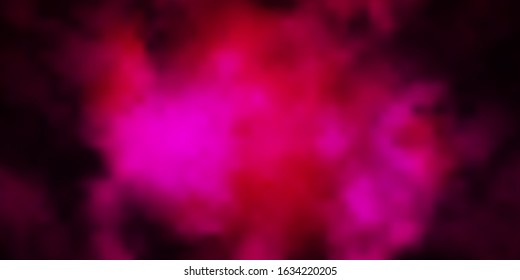 Dark Pink vector texture with cloudy sky. Illustration in abstract style with gradient clouds. Pattern for your commercials.