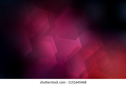 Dark Pink vector texture with colorful hexagons. Illustration of colored hexagons on white surface. Pattern for ads, leaflets.