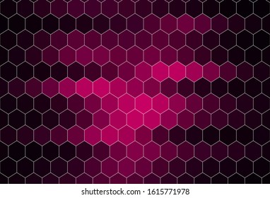 Dark Pink vector texture with colorful hexagons. Abstract illustration with colorful hexagons. New template for your brand book.