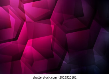 Textura vectorial rosa oscuro con hexágonos coloridos. Ilustración abstracta con hexágonos coloridos. Patrón de anuncios, folletos.