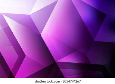 Dark Pink vector texture with colorful hexagons. Illustration of colored hexagons on blur surface. Pattern for landing pages.