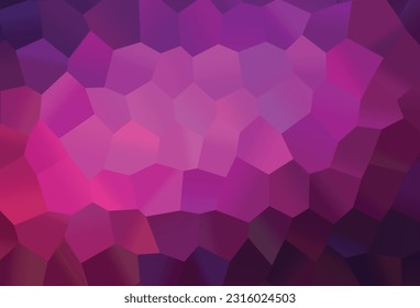 Textura vectorial rosa oscuro con hexágonos coloridos. Ilustración de hexágonos abstractos en una superficie colorida. El patrón puede ser para tu anuncio, folletos.