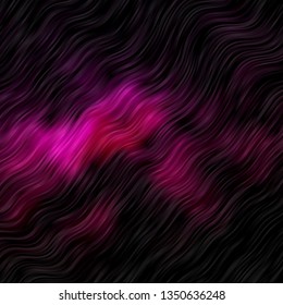 Dark Pink vector texture with curves. Colorful illustration in circular style with lines. Pattern for commercials, ads.