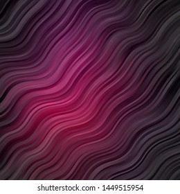Dark Pink vector texture with curves. Abstract gradient illustration with wry lines. Template for cellphones.