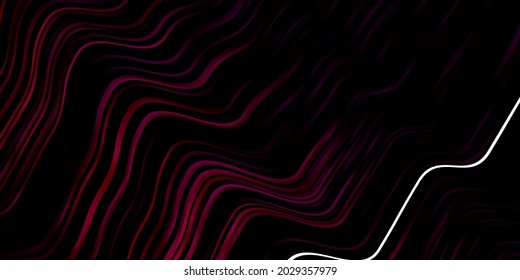 Textura vectorial rosa oscuro con curvas. Ilustración abstracta con líneas de degradado de banda. Patrón para sitios web, páginas de inicio.