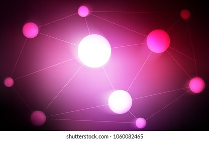 Dark Pink vector texture with disks, lines. Abstract illustration with colorful discs and triangles. Pattern can be used for ads, leaflets.