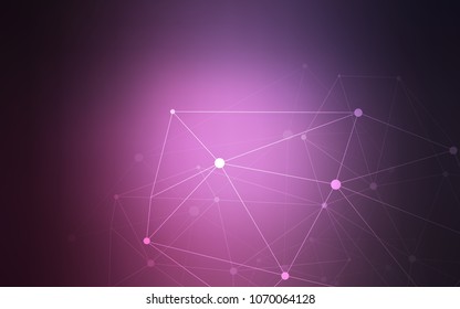 Dark Pink vector texture with disks, lines. Modern abstract colorful illustration with spheres and lines. Pattern can be used for ads, leaflets.