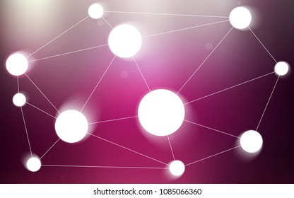 Dark Pink vector texture with disks, lines. Decorative design in abstract style with triangle structure. Pattern can be used for beautiful websites.