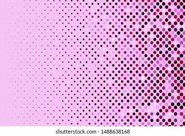 Dark Pink vector texture with disks. Blurred decorative design in abstract style with bubbles. Design for posters, banners.