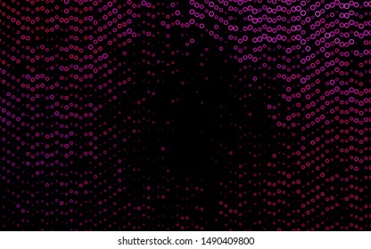 Dark Pink vector texture with disks. Glitter abstract illustration with blurred drops of rain. Design for business adverts.