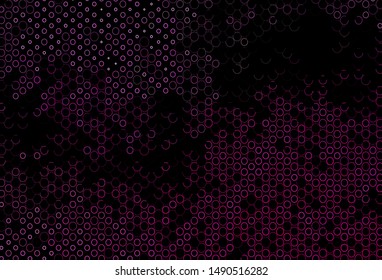 Dark Pink vector texture with disks. Modern abstract illustration with colorful water drops. Pattern of water, rain drops.