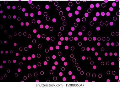 Dark Pink vector texture with disks. Illustration with set of shining colorful abstract circles. Pattern for ads, leaflets.