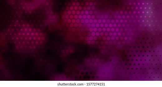 Dark Pink vector texture with disks. Glitter abstract illustration with colorful drops. Pattern for business ads.