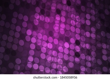 Dark Pink vector texture with disks. Abstract illustration with colored bubbles in nature style. Design for your business advert.