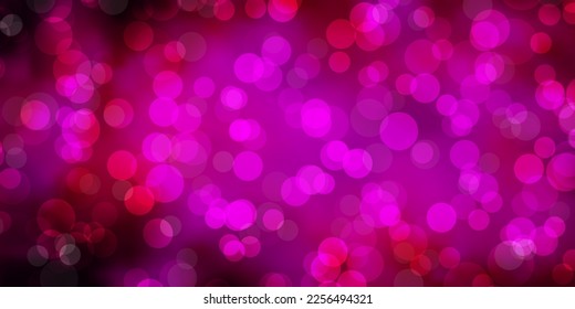 Dark Pink vector texture with disks. Abstract illustration with colorful spots in nature style. Design for your commercials.