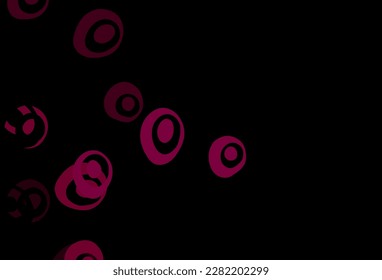 Textura vectorial rosa oscuro con discos. Ilustración abstracta con burbujas de colores al estilo natural. Diseño para afiches, pancartas.
