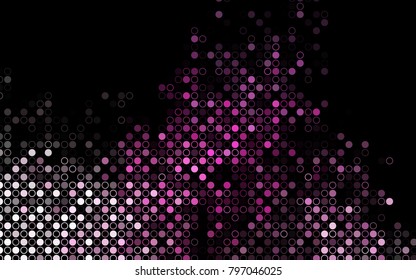 Dark Pink vector  texture with disks. Illustration with set of shining colorful abstract circles. The pattern can be used for ads, leaflets of liquid.