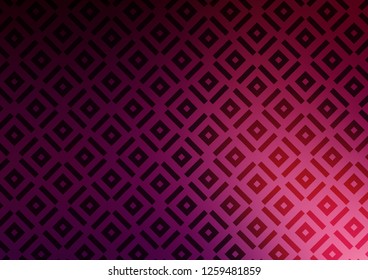 Dark Pink vector texture with lines, rhombuses. Colorful lines, squares on abstract background with gradient. Smart design for your business advert.