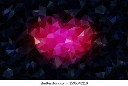 Dark Pink vector  texture with lovely hearts. Decorative shining illustration with hearts on abstract template. Design for ad, poster, banner of Valentine Day.