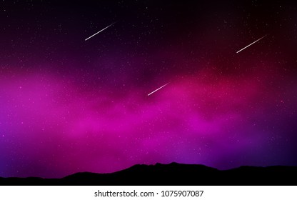 Dark Pink vector texture with milky way stars. Modern abstract illustration with Big Dipper stars. Pattern for futuristic ad, booklets.