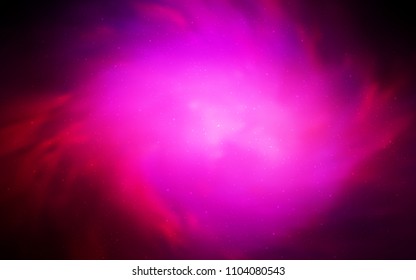 Dark Pink vector texture with milky way stars. Blurred decorative design in simple style with galaxy stars. Pattern for futuristic ad, booklets.