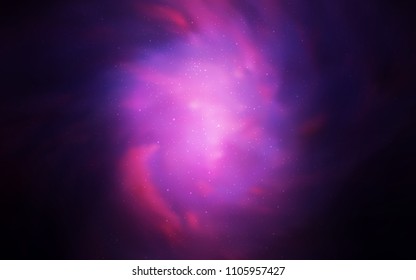 Dark Pink vector texture with milky way stars. Glitter abstract illustration with colorful cosmic stars. Template for cosmic backgrounds.