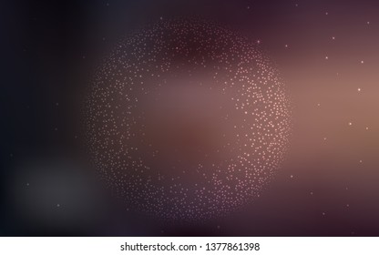 Dark Pink vector texture with milky way stars. Shining illustration with sky stars on abstract template. Smart design for your business advert.