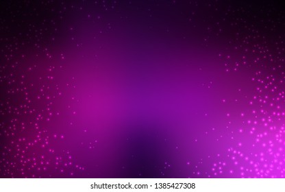 Dark Pink vector texture with milky way stars. Blurred decorative design in simple style with galaxy stars. Template for cosmic backgrounds.