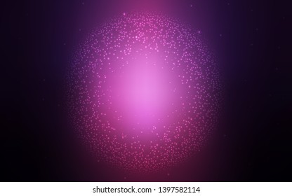 Dark Pink vector texture with milky way stars. Space stars on blurred abstract background with gradient. Template for cosmic backgrounds.