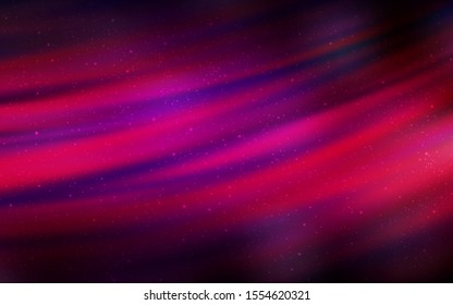 Dark Pink vector texture with milky way stars. Space stars on blurred abstract background with gradient. Pattern for astrology websites.