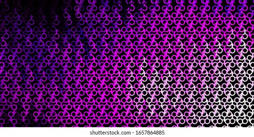 Dark Pink vector texture with religion symbols. Retro design in abstract style with witchcraft forms. Best design halloween events.