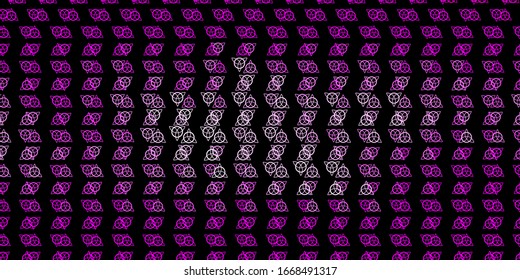 Dark Pink vector texture with religion symbols. Retro design in abstract style with witchcraft forms. Best design halloween events.