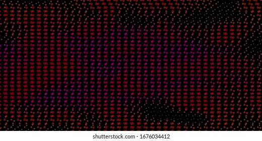 Dark Pink vector texture with religion symbols. Colorful mystic symbols with a gradient in ancient style. Best design halloween events.
