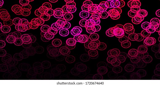 Dark Pink vector texture with religion symbols. Abstract illustration with gothic gradient shapes. Best design halloween events.