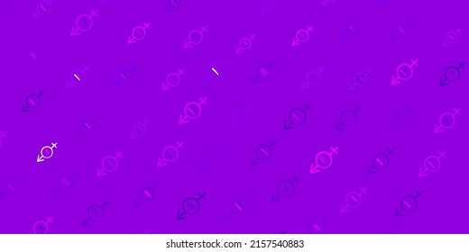 Dark Pink vector texture with women rights symbols. Illustration with signs of women strength and power. Elegant design for wallpapers.