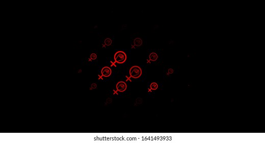 Dark Pink vector texture with women's rights symbols. Simple design in abstract style with women’s rights activism. Design for International Women’s Day.