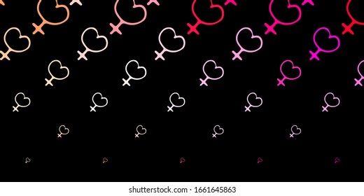Dark Pink vector texture with women's rights symbols. Simple design in abstract style with women’s rights activism. Simple design for your web site.