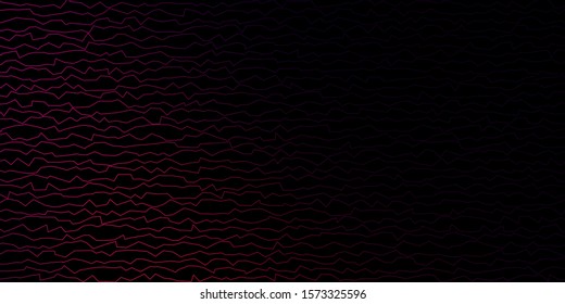 Dark Pink vector texture with wry lines. Illustration in halftone style with gradient curves. Template for cellphones.