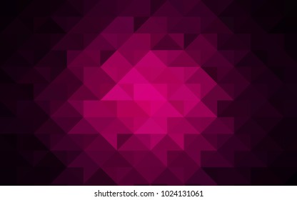 Dark Pink vector triangle mosaic template. Creative illustration in halftone style with gradient. A completely new design for your business.