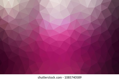 Dark Pink vector triangle mosaic texture. Colorful illustration in abstract style with triangles. Best triangular design for your business.