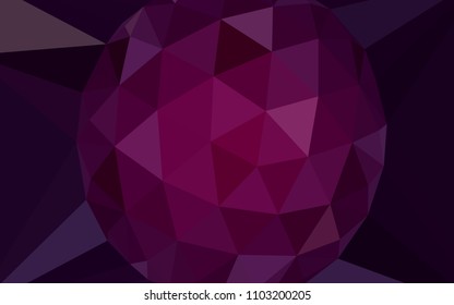 Dark Pink vector triangle mosaic texture with a diamond. Abstract illustration with an elegant triangles. Brand new design for your business.