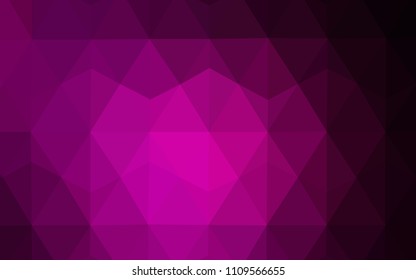 Dark Pink vector triangle mosaic texture. Polygonal abstract illustration with gradient. A completely new design for your leaflet.