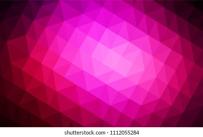 Dark Pink vector triangle mosaic texture. Creative geometric illustration in Origami style with gradient. Completely new template for your banner.