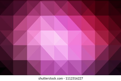 Dark Pink vector triangle mosaic texture. Geometric illustration in Origami style with gradient.  A completely new template for your banner.