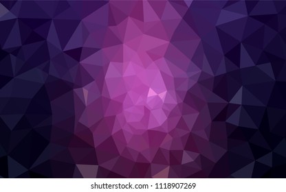 Dark Pink vector triangle mosaic template. Elegant bright polygonal illustration with gradient. Best triangular design for your business.