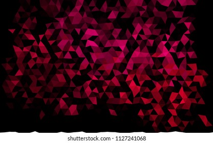 Dark Pink vector triangle mosaic background. Colorful illustration in abstract style with gradient. A completely new template for your business design.