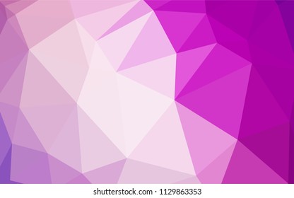 Dark Pink vector triangle mosaic template. Colorful abstract illustration with triangles. Completely new template for your banner.