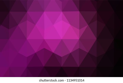 Dark Pink vector triangle mosaic cover. Colorful abstract illustration with triangles. A completely new design for your leaflet.