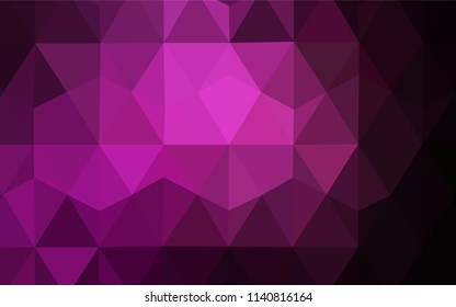 Dark Pink vector triangle mosaic texture. Shining colorful illustration with triangles. Completely new template for your banner.